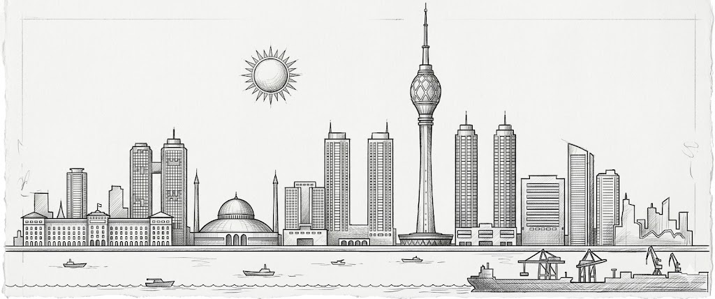 Colombo Skyline Sketch
